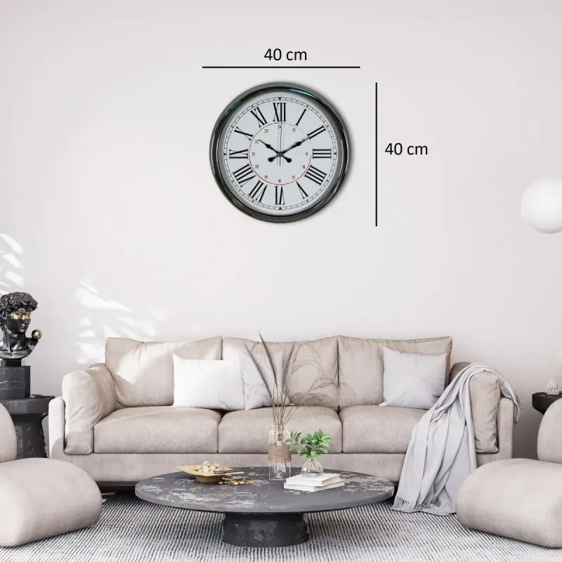 Krom Metal Duvar Saati 40 cm · Model 4052K