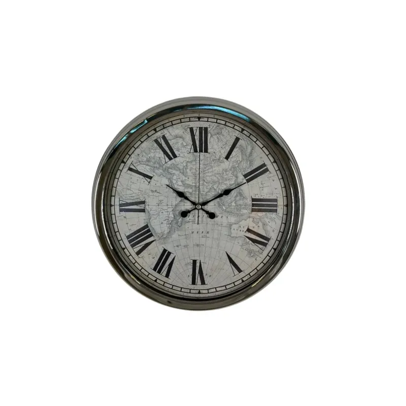 Krom Metal Duvar Saati 40 cm · Model 4057K