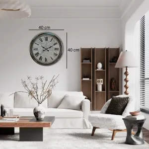 Krom Metal Duvar Saati 40 cm · Model 4057K