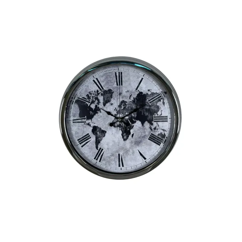Krom Metal Duvar Saati 40 cm · Model 4064K