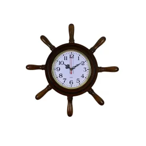 Kavelalı Eskitme Ahşap Dümen Duvar Saati 37 cm · Model D3701E