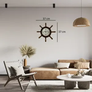 Eskitme Ahşap Dümen Duvar Saati 37 cm · Model D3716E