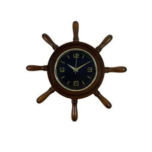 Kavelalı Retro Görünümlü Eskitme Ahşap Dümen Duvar Saati 37 cm · Model D3744E