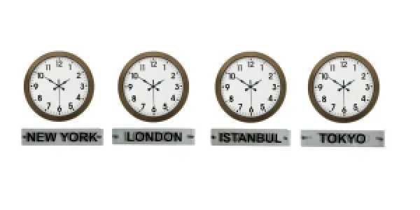 4 lü 36 Cm Tabelalı Eskitme Metal Dünya Saati