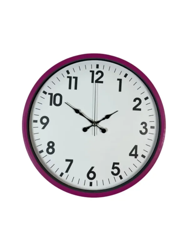 Pembe Plastik Duvar Saati 36 cm · Model PP-3601P