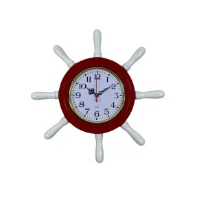Kavelalı Kırmızı Ahşap Dümen Duvar Saati 37 cm · Model D3701R
