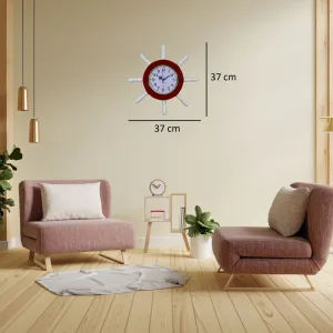 Kavelalı Kırmızı Ahşap Dümen Duvar Saati 37 cm · Model D3701R