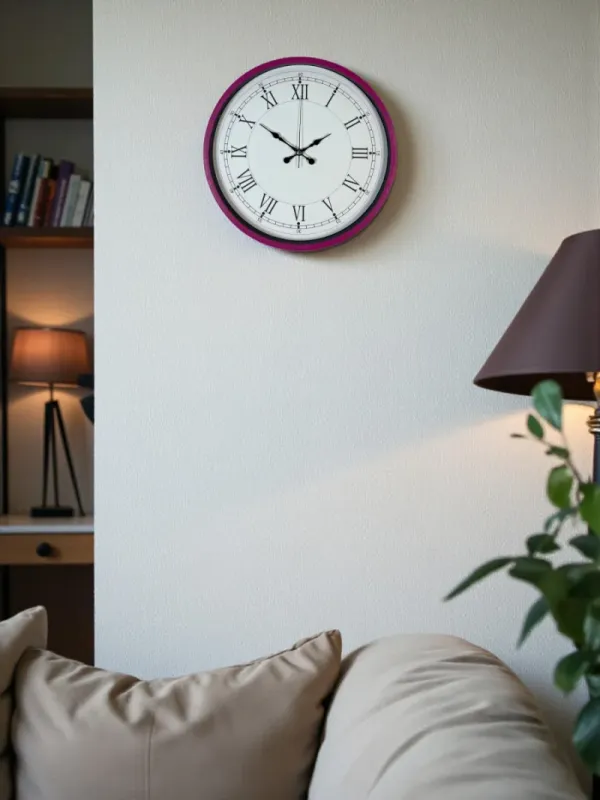 Roma Rakamlı Pembe Plastik Duvar Saati 36 cm · Model PP-3655P