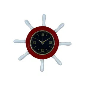 Kavelalı Kırmızı Ahşap Dümen Duvar Saati 37 cm · Model D3744R