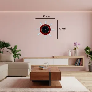 Kavelalı Kırmızı Ahşap Dümen Duvar Saati 37 cm · Model D3744R