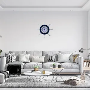 Kavelalı Lacivert Ahşap Dümen Duvar Saati 37 cm · Model D3701V