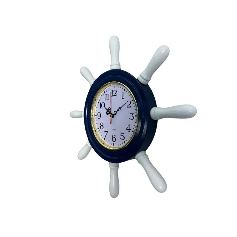 Kavelalı Lacivert Ahşap Dümen Duvar Saati 37 cm · Model D3701V