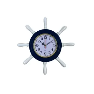 Kavelalı Lacivert Ahşap Dümen Duvar Saati 37 cm · Model D3701V