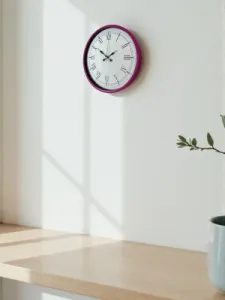 Roma Rakamlı Pembe Plastik Duvar Saati 36 cm · Model PP-3655P