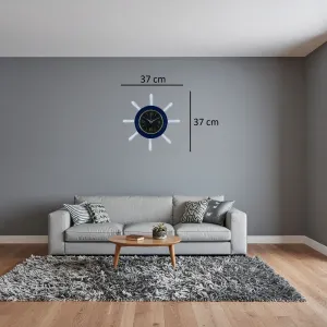 Kavelalı Lacivert Ahşap Dümen Duvar Saati 37 cm · Model D3744V