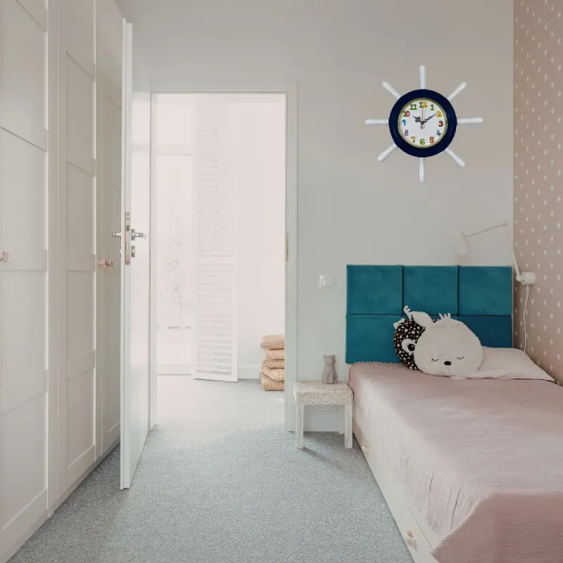Kavelalı Çocuk Odası Lacivert Ahşap Dümen Duvar Saati 37 cm · Model D3794V