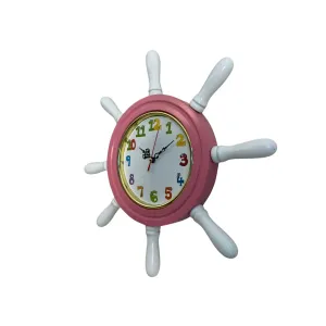 Kavelalı Çocuk Odası Pembe Ahşap Dümen Duvar Saati 37 cm · Model D3794P