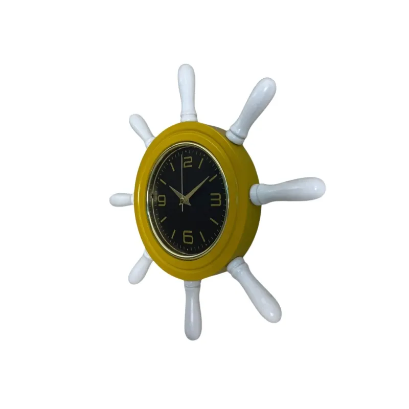 Kavelalı Sarı Ahşap Dümen Duvar Saati 37 cm · Model D3744Y