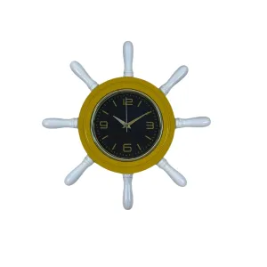 Kavelalı Sarı Ahşap Dümen Duvar Saati 37 cm · Model D3744Y