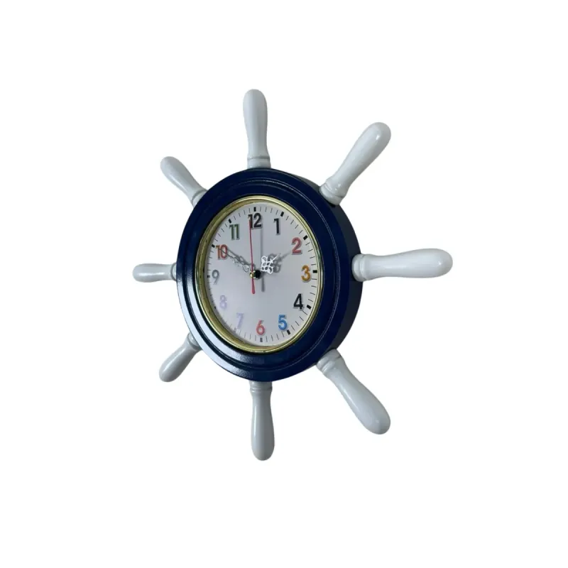 Kavelalı Lacivert Ahşap Dümen Duvar Saati 37 cm · Model D37CV