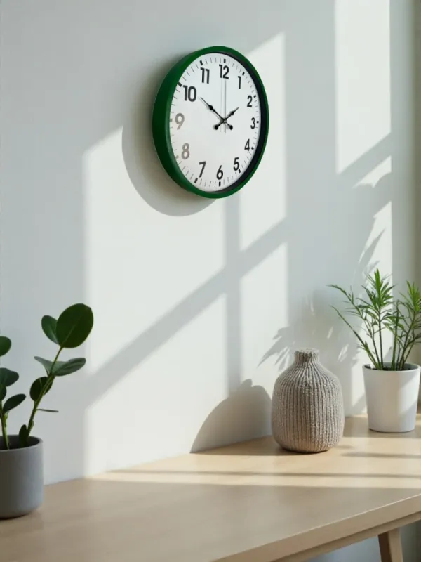 Yeşil Plastik Duvar Saati 36 cm · Model PP-3601L