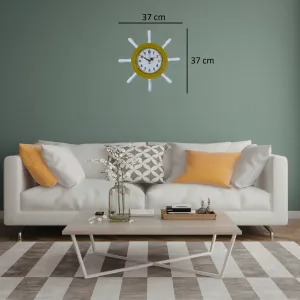 Kavelalı Sarı Ahşap Dümen Duvar Saati 37 cm · Model D37CY