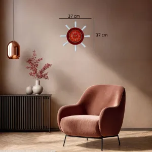 Kavelalı Kırmızı Ahşap Dümen Duvar Saati 37 cm · Model D37RR