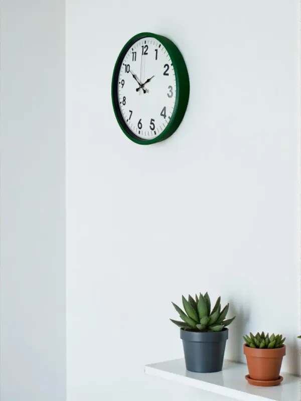 Yeşil Plastik Duvar Saati 36 cm · Model PP-3601L