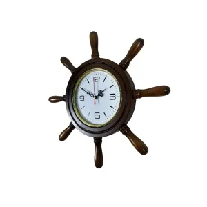 Kavelalı Eskitme Ahşap Dümen Duvar Saati 37 cm · Model D3708E