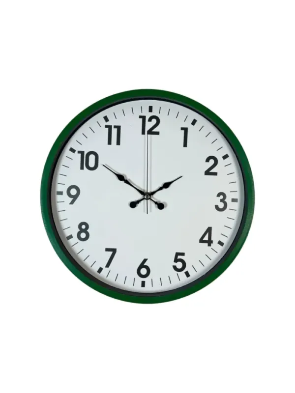 Yeşil Plastik Duvar Saati 36 cm · Model PP-3601L