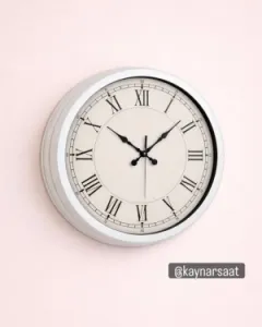 40x40 Beyaz Metal Duvar Saati
