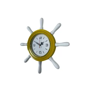 Kavelalı Sarı Ahşap Dümen Duvar Saati 37 cm · Model D3708Y
