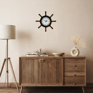 Kavelalı Eskitme Ahşap Dümen Duvar Saati 37 cm · Model D3789E