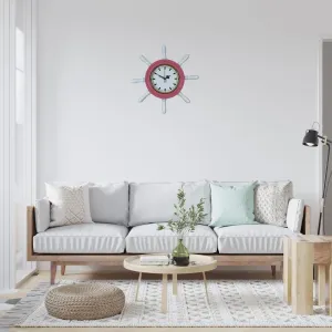 Kavelalı Pembe Ahşap Dümen Duvar Saati 37 cm · Model D3789P