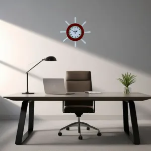 Kavelalı Kırmızı Ahşap Dümen Duvar Saati 37 cm · Model D3789R