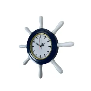 Kavelalı Lacivert Ahşap Dümen Duvar Saati 37 cm · Model D3789V