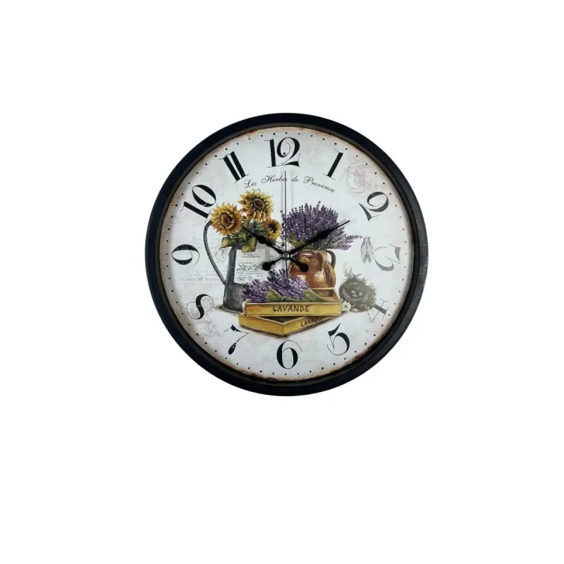 Siyah Plastik Duvar Saati 36 cm · Model PP-3635B