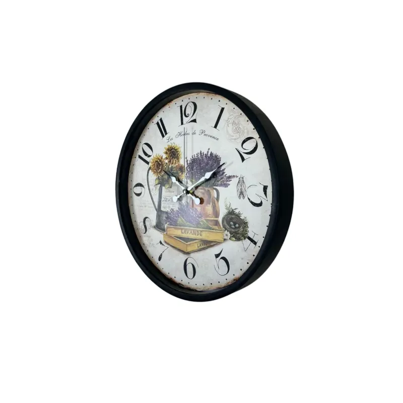 Siyah Plastik Duvar Saati 36 cm · Model PP-3635B