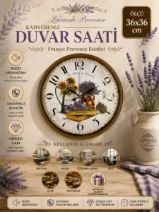 Kahverengi Plastik Duvar Saati 36 cm · Model PP-3635I