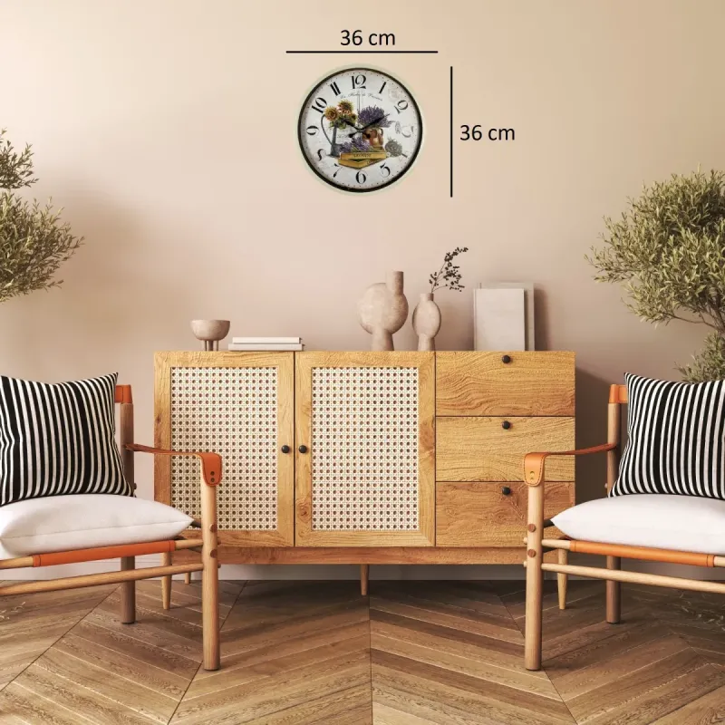 Krem Plastik Duvar Saati 36 cm · Model PP-3635X