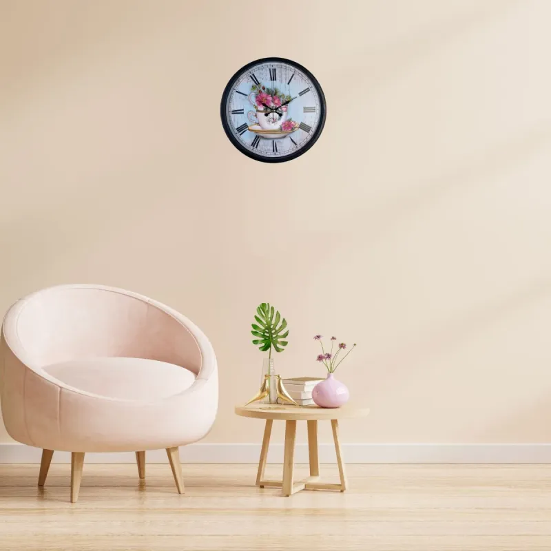Siyah Plastik Duvar Saati 36 cm · Model PP-3680B