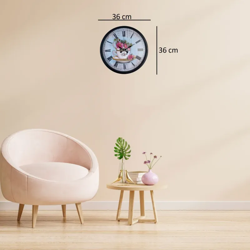 Siyah Plastik Duvar Saati 36 cm · Model PP-3680B