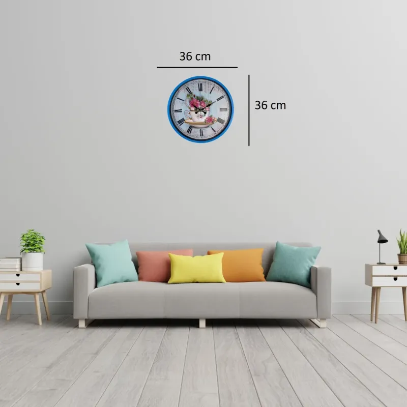 Mavi Plastik Duvar Saati 36 cm · Model PP-3680M