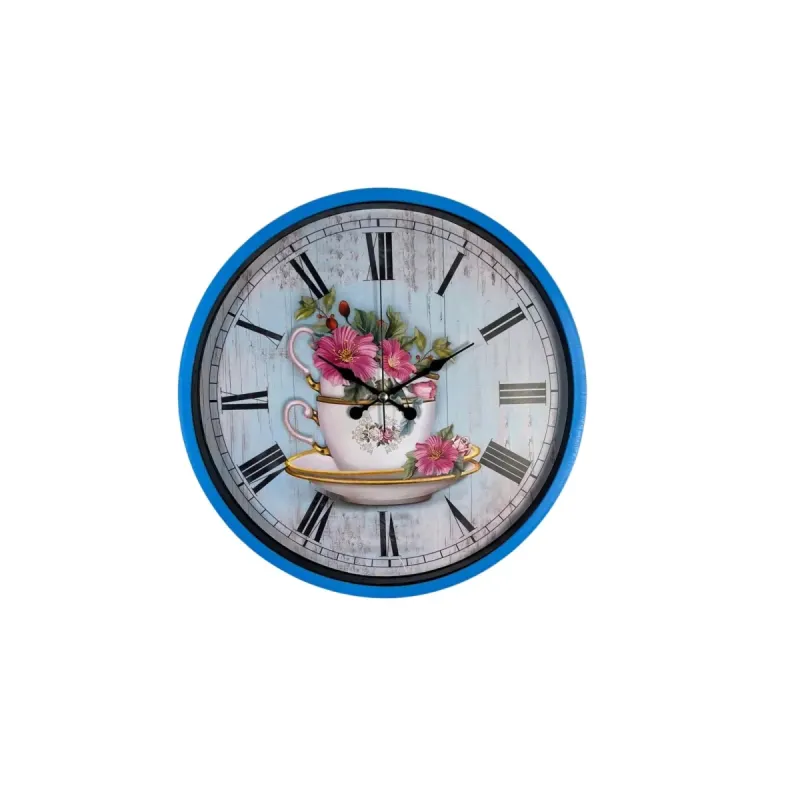 Mavi Plastik Duvar Saati 36 cm · Model PP-3680M