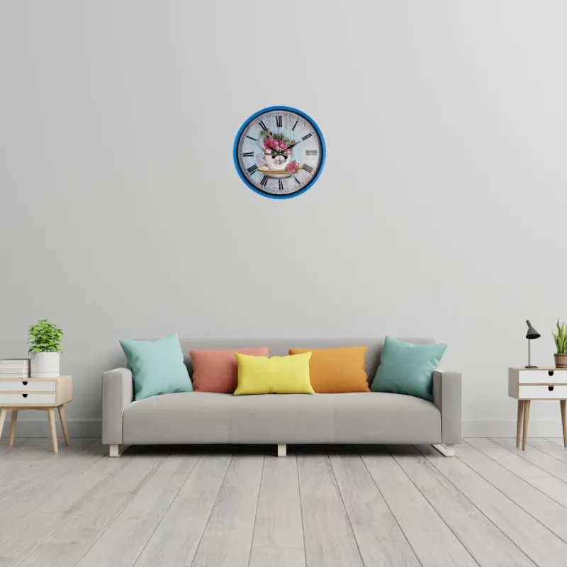 Mavi Plastik Duvar Saati 36 cm · Model PP-3680M