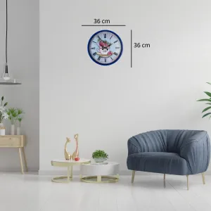 Desenli Lacivert Plastik Duvar Saati 36 cm · Model PP-3680V