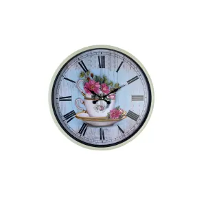 Krem Plastik Duvar Saati 36 cm · Model PP-3680X