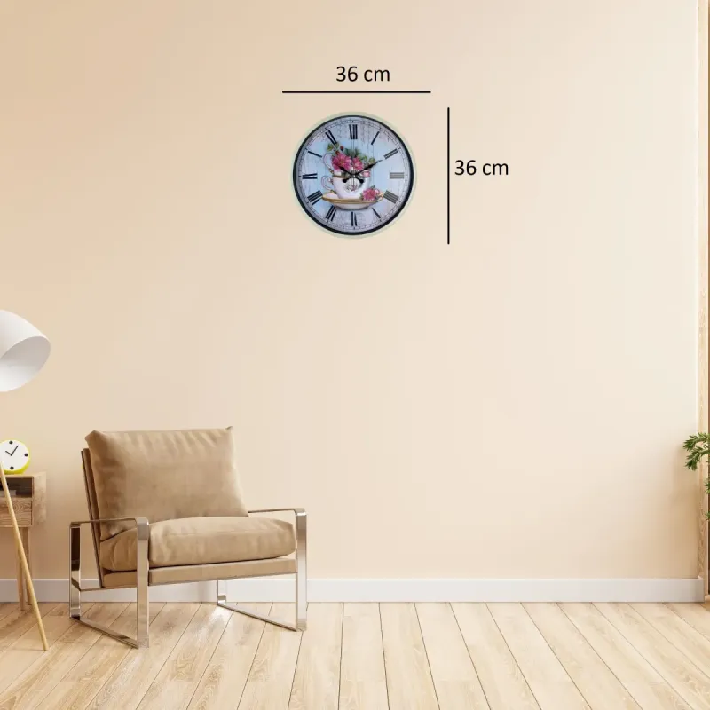 Krem Plastik Duvar Saati 36 cm · Model PP-3680X
