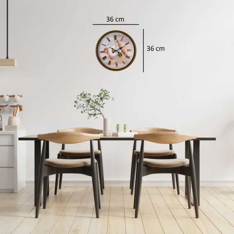 Kahverengi Plastik Duvar Saati 36 cm · Model PP-3681I