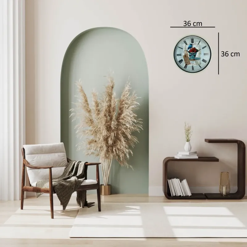 Krem Plastik Duvar Saati 36 cm · Model PP-3683X
